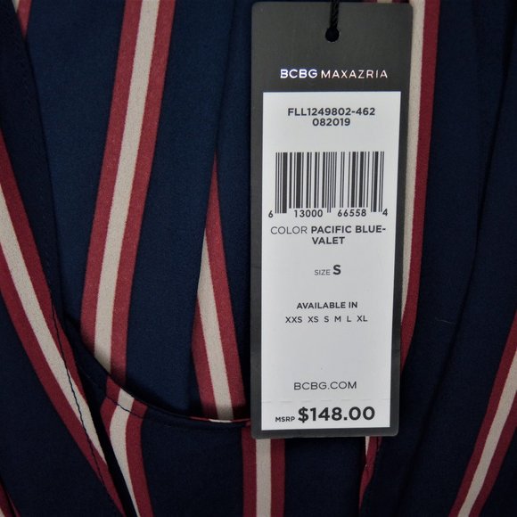 BCBG MaxAzria Hi/Low Striped Sleeveless Blouse - Picture 4 of 4